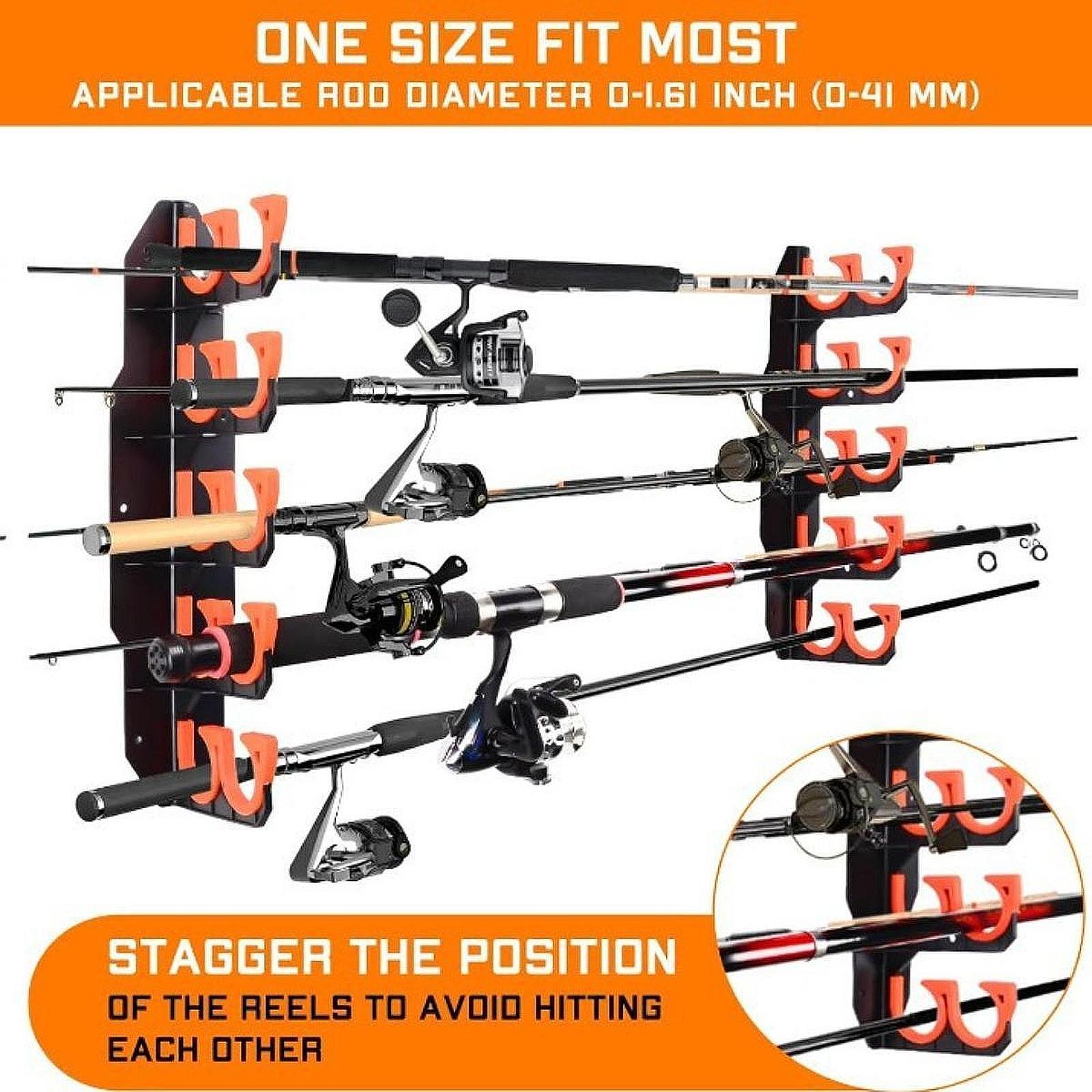 Garage Fishing Pole Holder Wal - Fishing Rod Rack ulasan dan harga