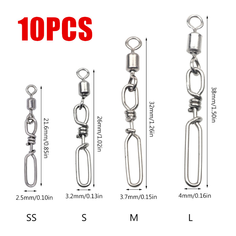 10Pcs Stainless Steel Quick Sn - Fishing Rod Building Kit ulasan dan harga