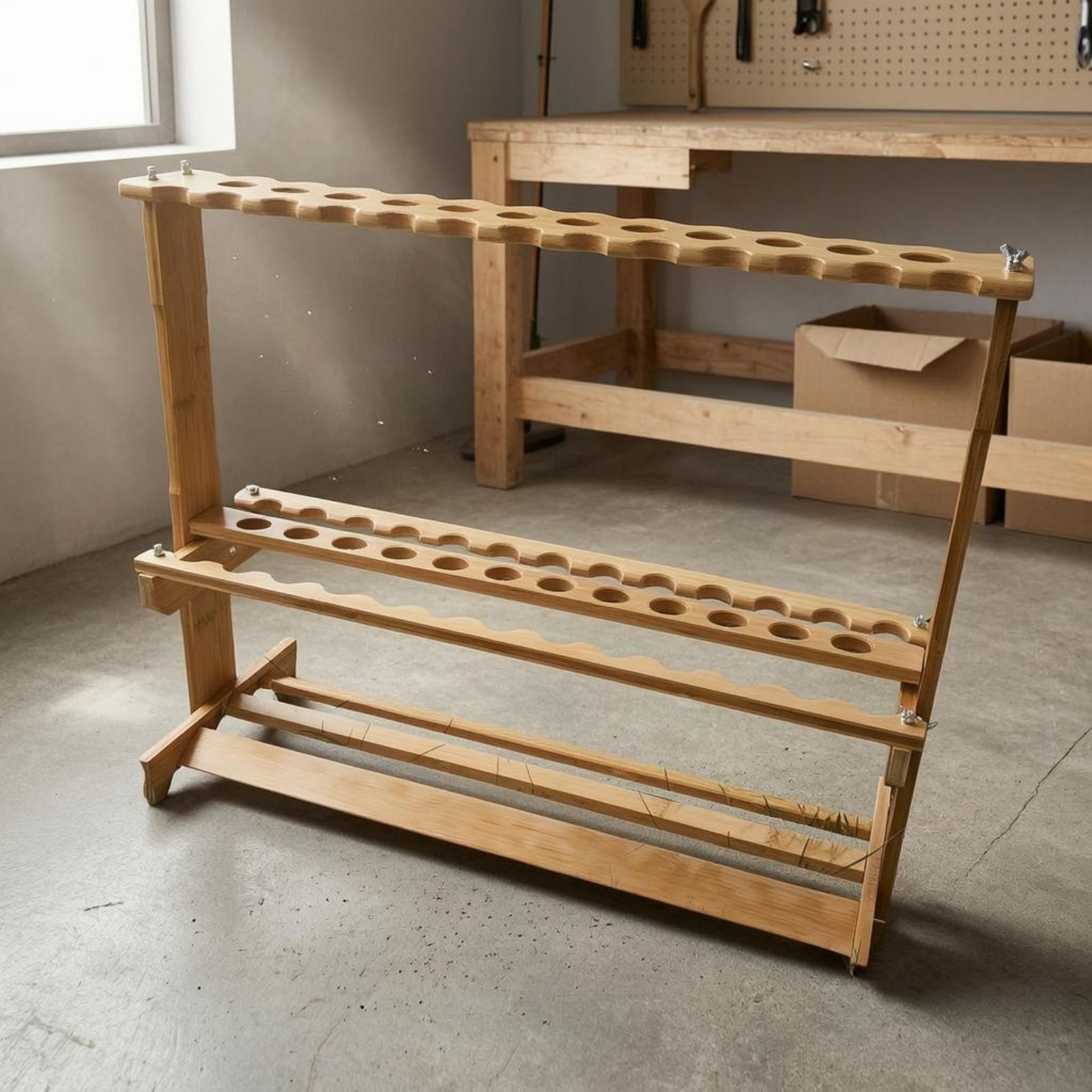 Bamboo Fishing Rod Rack Circul - Fishing Rod Rack ulasan dan harga