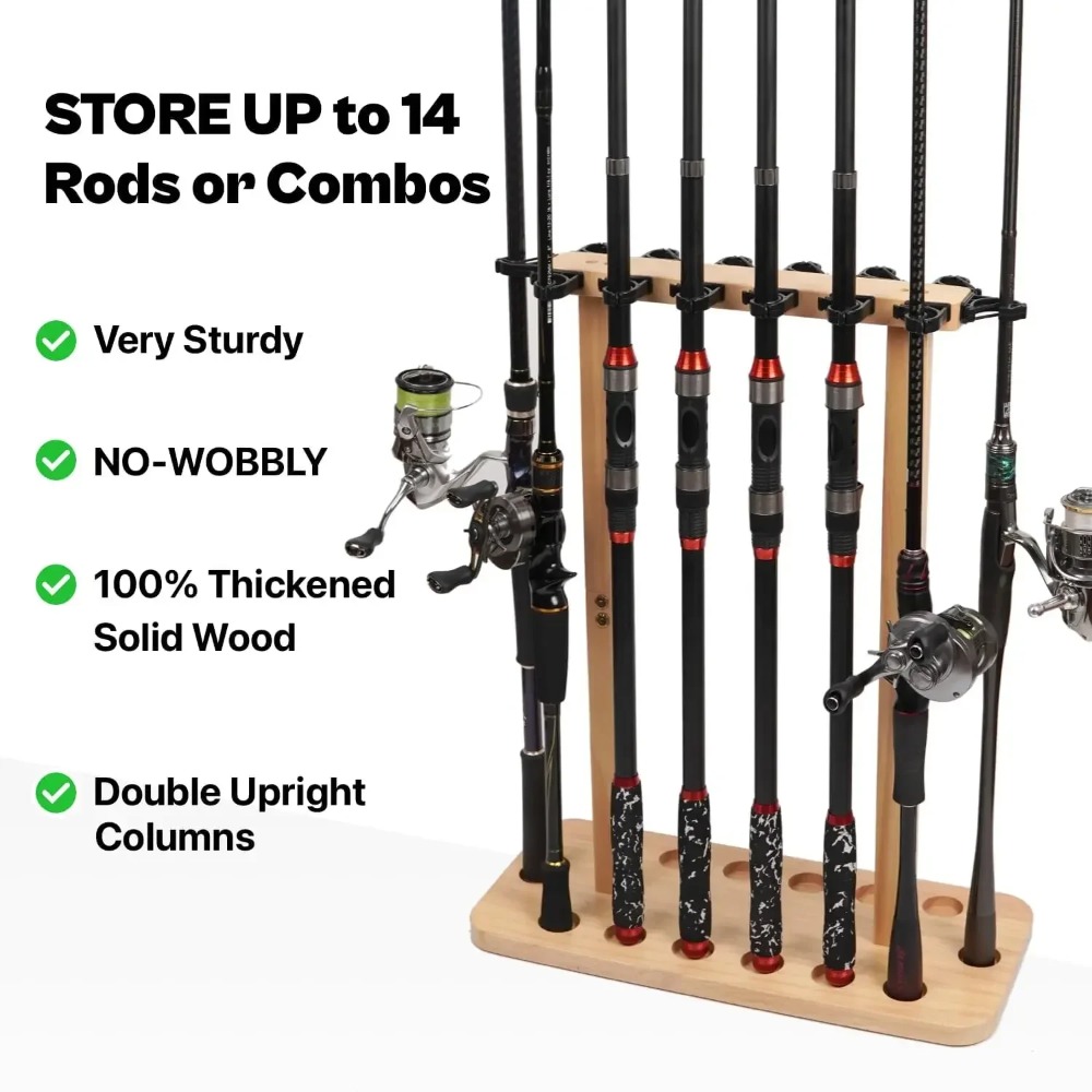 Fishing Rod Storage Racks Wood - Fishing Rod Combo ulasan dan harga